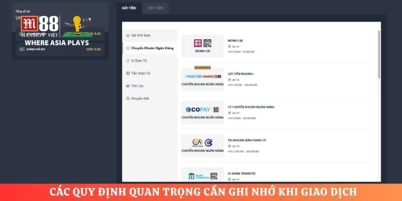 Các quy định quan trọng cần ghi nhớ khi giao dịch