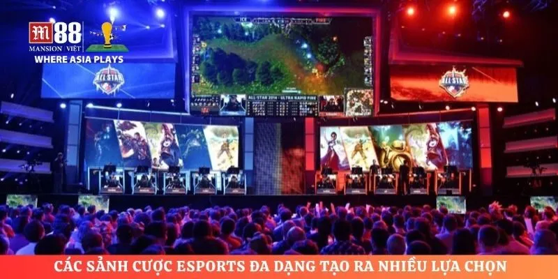 Các sảnh cược Esports đa dạng tạo ra nhiều lựa chọn 